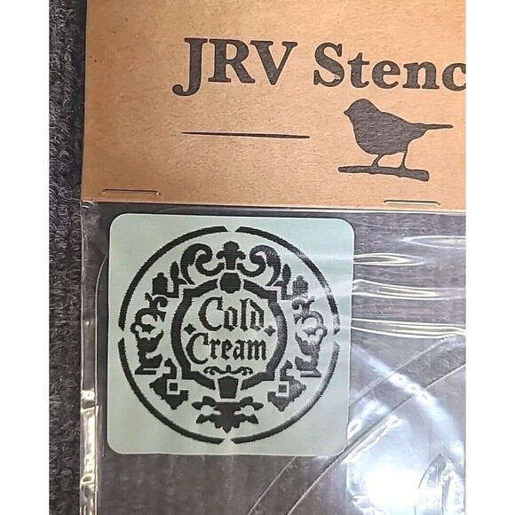 NEW JRV 15mil Reusable "Cold Cream" Label Stencil 11.5x11.5 Jami Ray Vintage - Picture 1 of 3